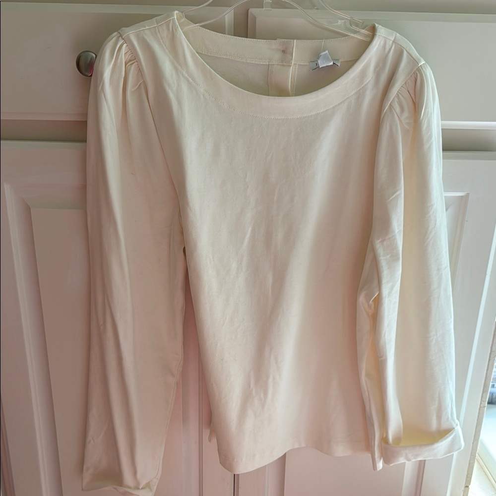 J. Crew Cream Fitted Blouse